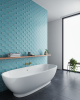 Glass Essentials Azure Elongated Hexagon Mosaic Gloss