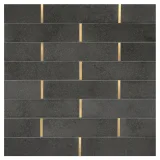 Specialty Mosaic Collection Basalto Scuro Select Honed And Matte Brass 9×12 Touch of Brass Mosaic Honed