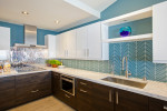 Beach Glass Palms Mosaic Lagoon Matte