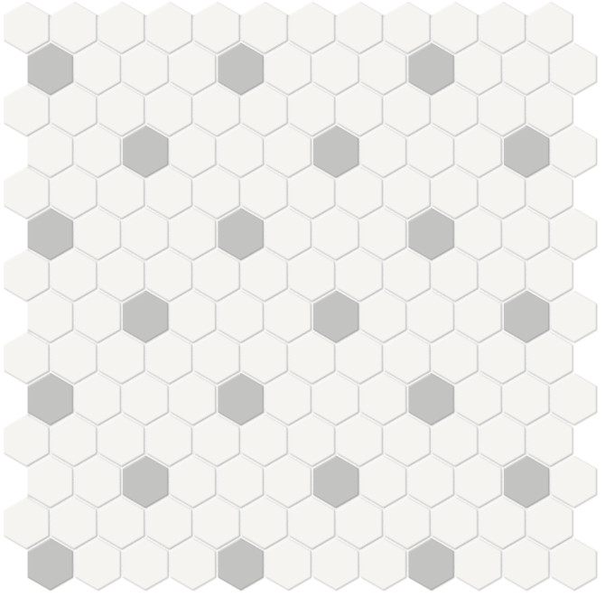 Soho Loft Grey 1″ Hexagon with Insert Mosaic Matte
