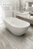 Breccia Silver 12x24 and 3x12, and White 2x2 Mosaic