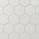 Linen Summer White 4″ Hexagon Field Tile