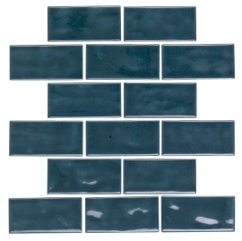 Artezen Dark Blue 2×4 Brick-Joint Mosaic Glossy