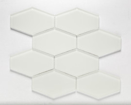 Glass Essentials Pure Silk 11×11 Elongated Hex Mosaic Matte