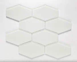 Glass Essentials Pure Silk 11×11 Elongated Hex Mosaic Matte