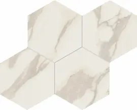 Valentina Calacatta 12×12 Hexagon Mosaic Polished