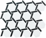 Maja Night 9×10 Hex Wheel Mosaic Matte