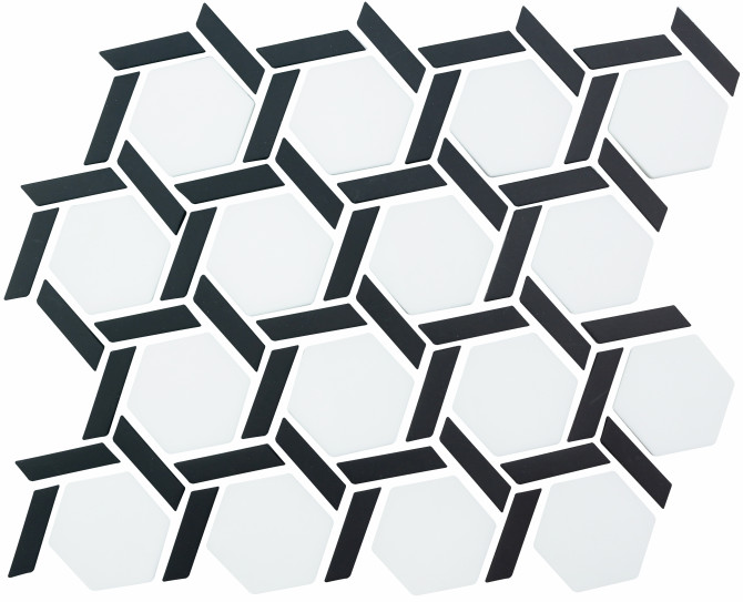 Maja Night 9×10 Hex Wheel Mosaic Matte