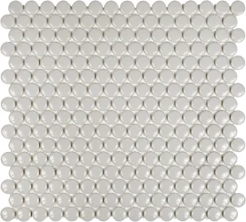 Nantucket Light Gray 3/4″ Penny Round Mosaic Glossy