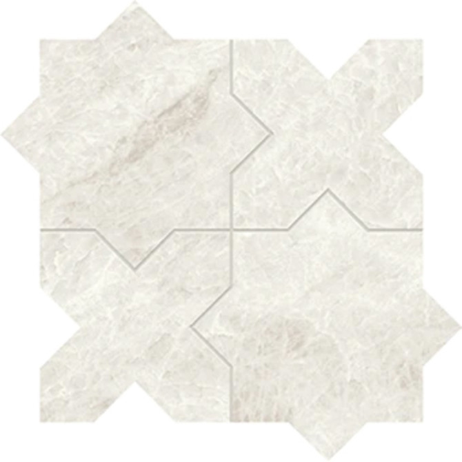 Beyond Taj Mahal Pure 11×11 Star & Cross Mosaic Silk