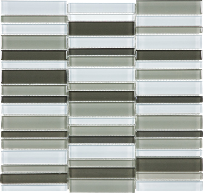 Bliss Element Glass Mineral Blend 12×11 Blend Stacked Mosaic