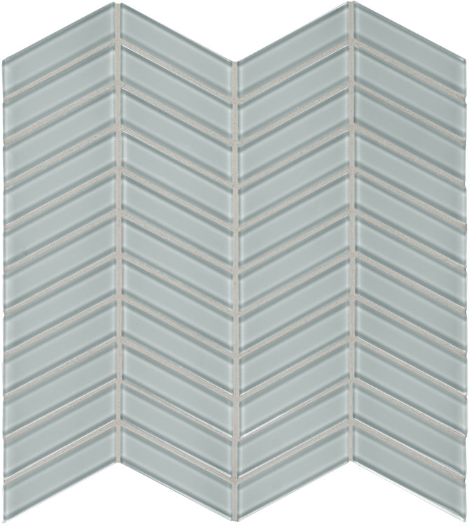 Bliss Element Glass Cloud 12×12 Chevron Mosaic