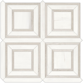 Caspar White 12×12 Plaza Mosaic Polished