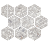 Santiago Light Gray 4″ Deco Hex Mosaic Rectified