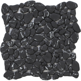 Aquata Black 11×11 Random Pebbles Mosaic