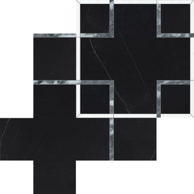 Waterjet Stone Mosaics Monochromo 11×11 Schema Mosaic Polished