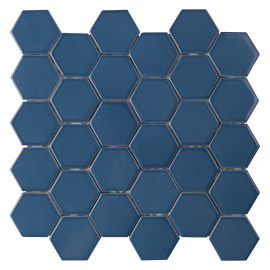 6th Avenue Marlin Blue 2×2 Hexagon Mosaic Glossy