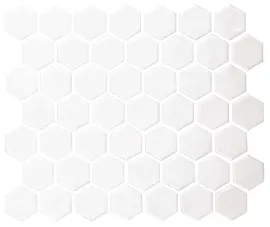 Regina White 2×2 Hexagon Mosaic Glossy