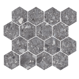 Santiago Dark Gray 3″ Hexagon Mosaic Rectified