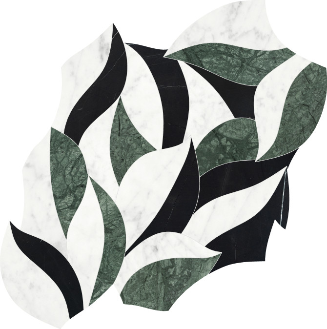Waterjet Stone Mosaics Pine 12×12 Lush Mosaic Polished