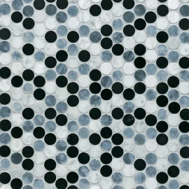 Tribeca Loft Blend 11×11 Penny Round Mosaic Honed