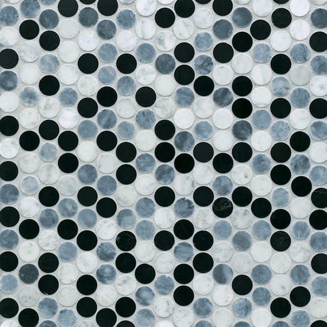 Tribeca Loft Blend 11×11 Penny Round Mosaic Honed