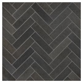 Basic Mosaic Collection Basalto Scuro Select 1×4 Herringbone Grande Mosaic Honed