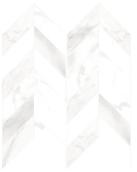 Concert White 12×12 Chevron Mosaic Matte