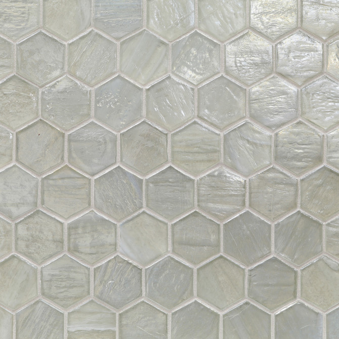 Luce Moonlit 2″ Hexagon Mosaic Pearl