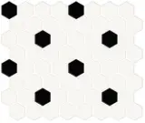 Color Story Mosaics Matte Designer White & Matte Black 1.5″ Hexagon Mosaic Color Story Mosaics Matte Designer White & Matte Black 1.5″ Hexagon Mosaic