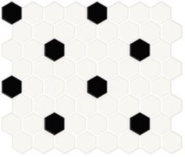 Color Story Mosaics Matte Designer White & Matte Black 1.5″ Hexagon Mosaic