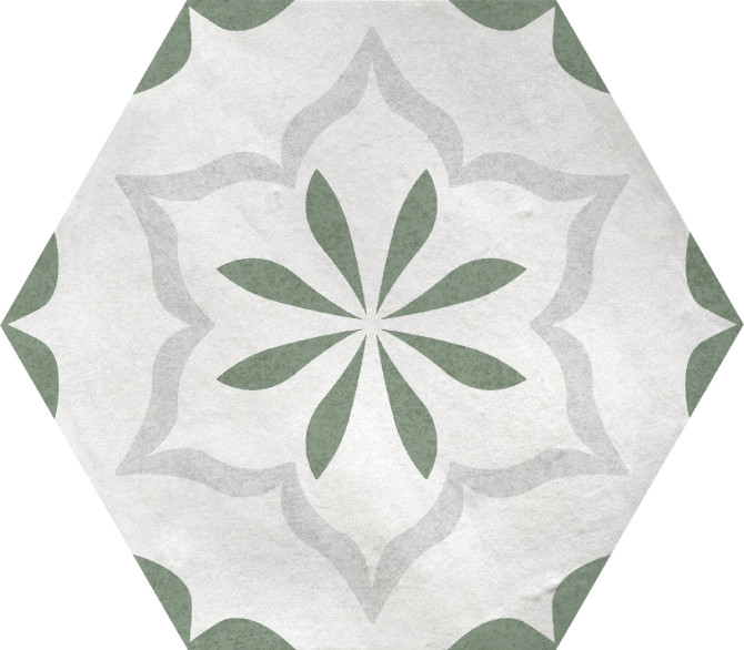 Eden Green 5-1/2×6 Hexagon Deco Matte