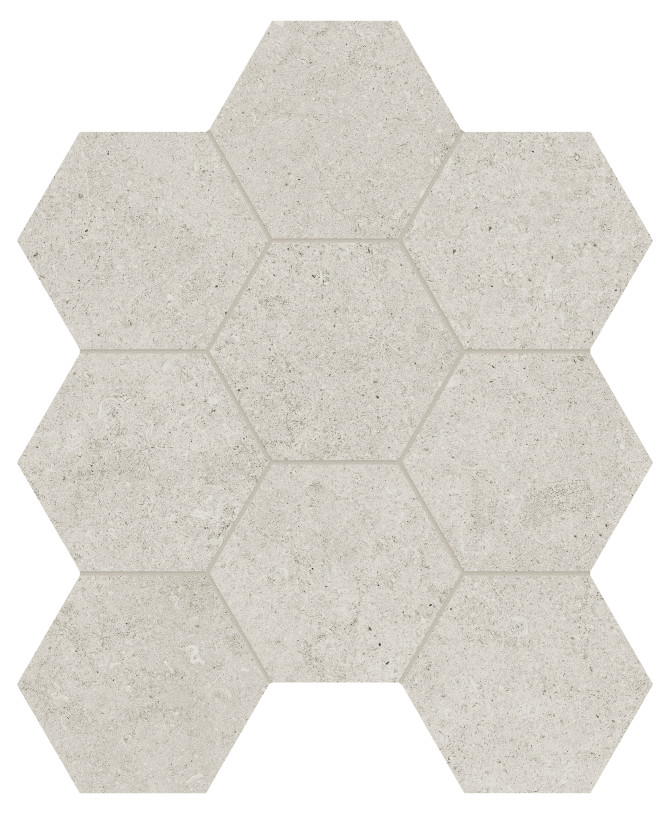 Lithoform Crosscut Dunes 4″ Hexagon Mosaic Organic Matte