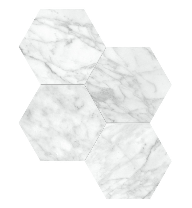 La Marca Carrara Gioia 6″ Hexagon Mosaic Honed