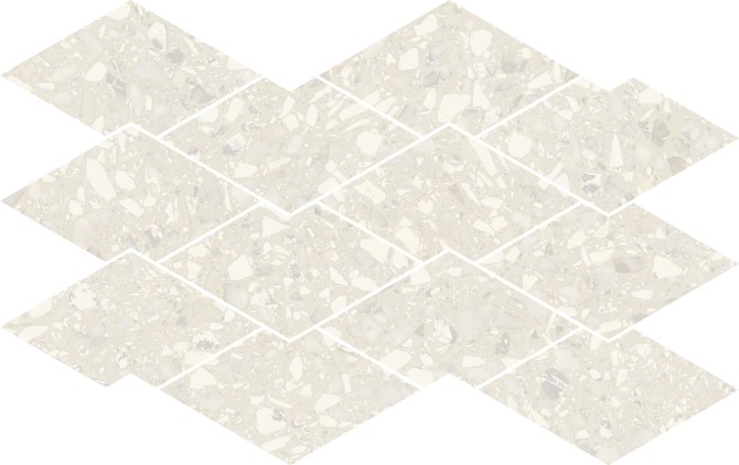Terrazzo Allure Eggshell 10-1/2×17 Diamond Deco Mosaic Matte