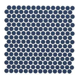 Glass Essentials Midnight 12×12 Penny Round Mosaic Matte