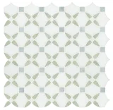 Olynthos Blue Celeste, Ming Green, And Thassos Standard 12×12 Bellamy Mosaic