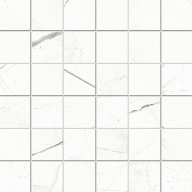 Beyond Calacatta Classic White 2×2 Mosaic Matte