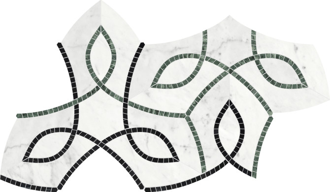 Waterjet Stone Mosaics Pine 8×14 Vine Mosaic Honed