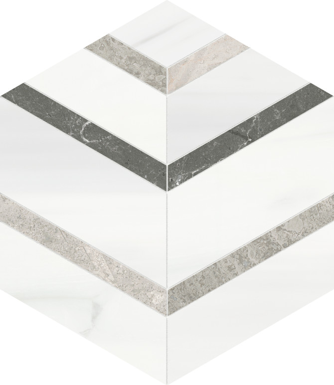 Waterjet Stone Mosaics Mist 5×6 Hexo Mosaic Honed