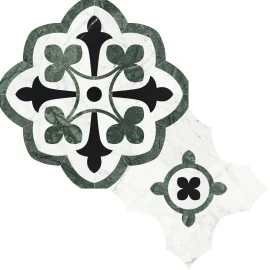 Waterjet Stone Mosaics Pine 16×16 Fleur Mosaic Polished Waterjet Stone Mosaics Pine 16×16 Fleur Mosaic Polished