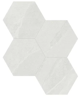 Niles Light Grey 6″ Hex Mosaics