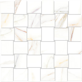 Cava Bianco 12×12 Intreccio Mosaic Satin Rectified