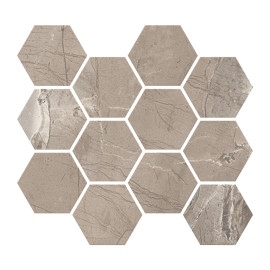 Absolute Taupe 3×3 Hexagon Mosaic