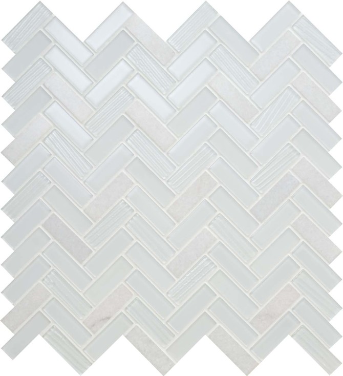 Serentina Bliss 12×13 Herringbone Mosaic Glossy