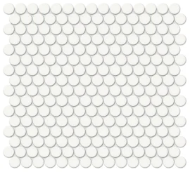 Nantucket White 3/4″ Penny Round Mosaic Glossy Nantucket White 3/4″ Penny Round Mosaic Glossy