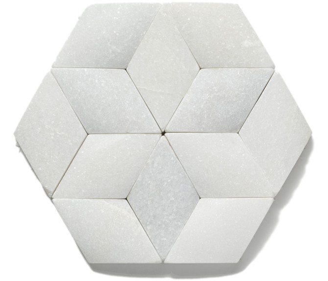Profiles Series Crystal White 7×8 Paragaon Hex Mosaic Honed