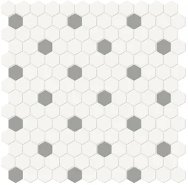 Nantucket Dark Gray 1″ Hexagon with Insert Mosaic Matte