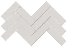 Nantucket Light Gray 8×16 Herringbone Mosaic Glossy