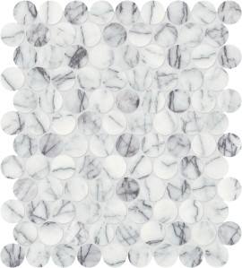 Lilac Volta 1-1/4 Penny Round Mosaic Honed